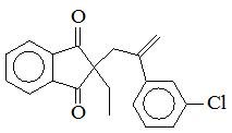 2-[2-(3-氯苯基)丙-2-烯-1-基]-2-乙基茚滿-1,3-二酮；
2-[2-(3-Chlorophenyl)-2-propen-1-yl]-2-ethyl-1H-indene-1,3(2H)-dione；
CPED