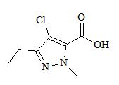 1-甲基-3-乙基-4-氯吡唑-5-甲酸； 
4-Chloro-3-ethyl-1-methyl-1H-pyrazole-5-carboxylic acid；
EMCA